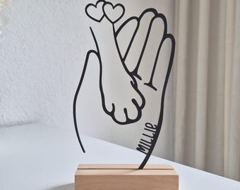 Cat Keepsake | Personalized 3D Line Art Cat | Pet Display Stand | Decorative Cat Gift for Cat Lovers