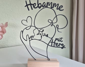 Gift for a midwife | Midwife thank-you gift | 3D printed stand for midwives with a heart | Gift idea and decoration for midwives