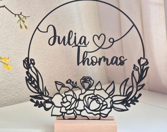 Personalized gift with names & heart | 3D standee for couples | Gift for anniversary, Valentine's Day, engagement | Wedding gift