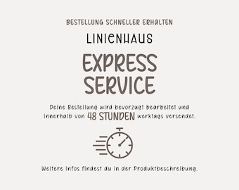 Express Service | verkürzte Bearbeitungszeit von nur 48 Stunden werktags | Bestellung schneller erhalten | Last Minute Geschenk