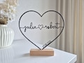 Personalized heart-shaped stand with names and date | 3D decoration as a couple's gift for anniversaries, Valentine's Day, engagements | Wedding gift