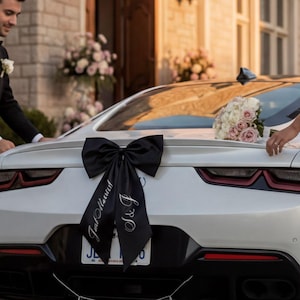 Just Married Satin Car Bow, Wedding Decoration (Bridal Shower)