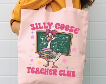 Bolsa de mano para profesores Silly Goose: algodón espacioso, reutilizable