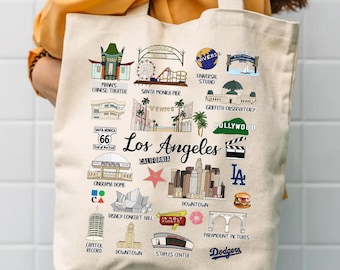 Los Angeles, Kalifornien Tragetasche: Stofftasche mit Wahrzeichen