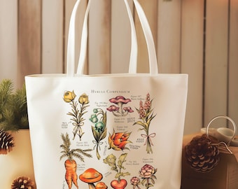 Bolsa de tela grande de lona de algodón con diseño de plantas de Hyrule de Zelda