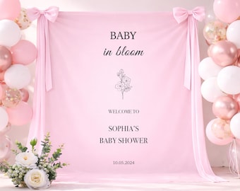 Letrero de tela personalizado para baby shower: Banner de algodón personalizado SQ