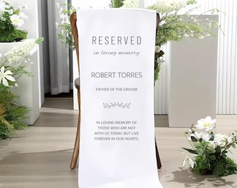 Guirnalda personalizada para silla conmemorativa: Decoración de boda en memoria de un ser querido