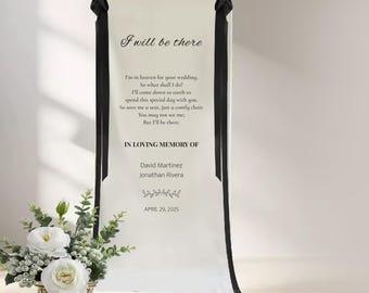 Letrero personalizado de boda "En memoria de un ser querido": Pancarta rústica para silla