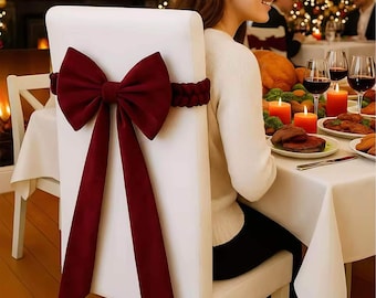 Lazo de terciopelo para silla de boda, estructura de espuma suave (decoración reutilizable)