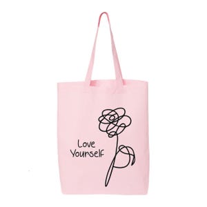 Baumwolltasche „Love Yourself“ – BTS-inspiriertes Design Bild 4