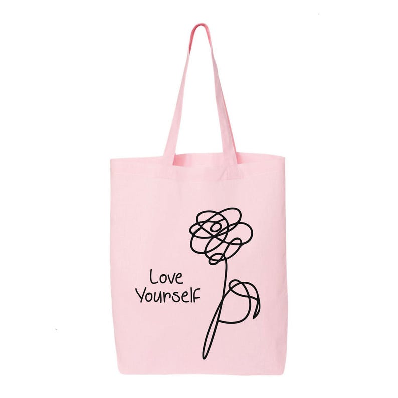 Baumwolltasche „Love Yourself“ – BTS-inspiriertes Design Bild 4