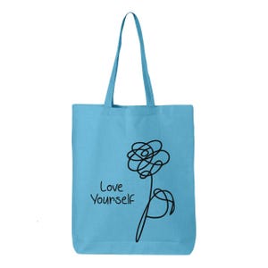 Baumwolltasche „Love Yourself“ – BTS-inspiriertes Design Bild 6