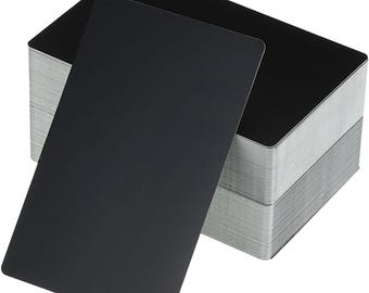 Cartes de visite en aluminium gravées au laser recto-verso - Finition métallique personnalisée et durable