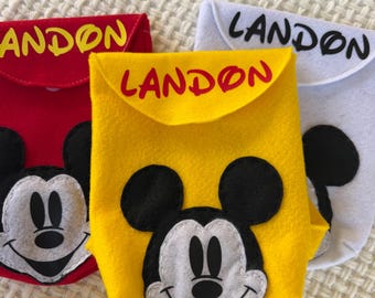 Mochilas de fieltro para fiestas / Bolsas de recuerdo de Mickey Mouse