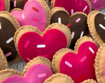 Hand Stitched Felt Cookie Ornaments, Sweet Decor