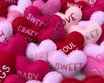 Valentine's Day felt ornaments/ mini hearts decor/ home decor