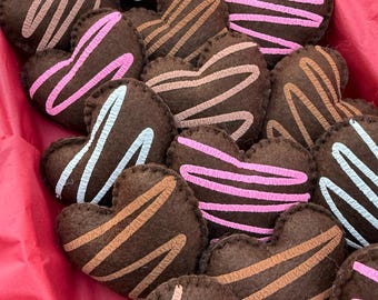 Valentine chocolate heart felt ornaments/ home decor