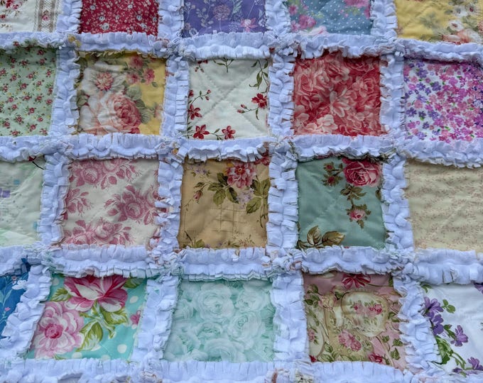 Shabby Rags Baby Girl Rag Quilt / Blanket/ Shabby Rag Quilt/ Stroller Size - Etsy