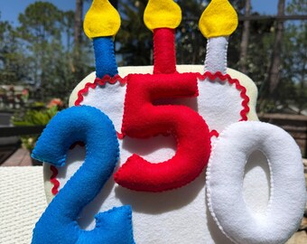 4th July/big cake/ Patriotic felt wreath attachment