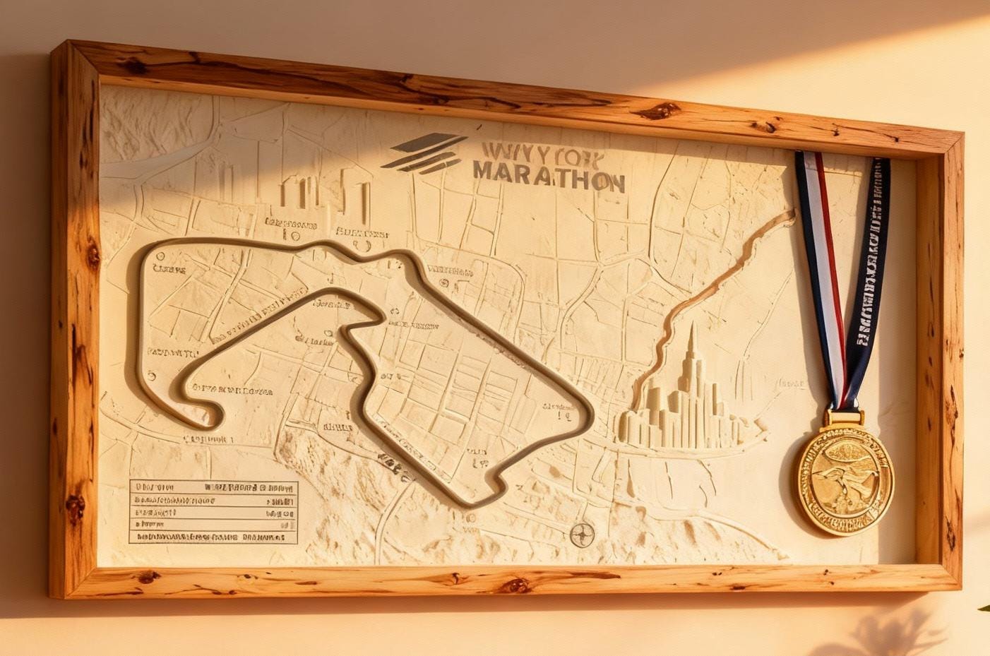 New 3D Marathon Route Map & Medal Display Frame | Personalized Runner ...