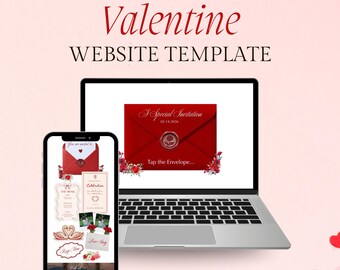 Convite para site de Dia dos Namorados – Modelo editável do Canva com RSVP - Convite para site de Dia dos Namorados - Festa de Galantines no Canva