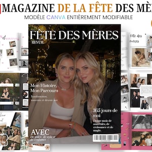 May include: Magazine cover titled "MAGAZINE DE LA F&Ecirc;TE DES M&Egrave;RES" with the French flag in the upper left corner. The cover features two women and the text "F&Ecirc;TE DES M&Egrave;RES REVUE". Additional pages with photos and text are visible.