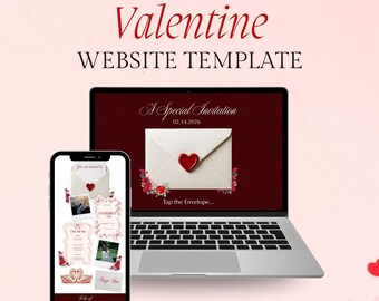 Convite para site de Dia dos Namorados – Modelo editável do Canva com RSVP - Convite para site de Dia dos Namorados - Festa de Galantines no Canva
