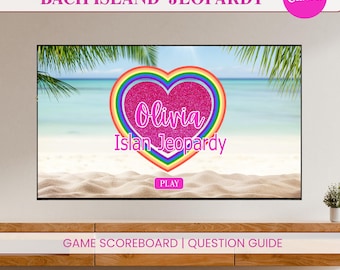 Jogo de perguntas e respostas sobre a Ilha do Bachelor | Modelo editável no Canva | Jogo de perguntas e respostas de verão | Jogo para despedida de solteira | Jogo para festa tropical | Download digital