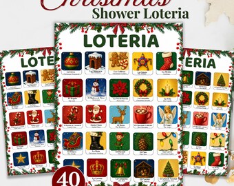 Christmas Loteria Game / Christmas Loteria Cards / Mexican Christmas Bingo / Holiday Party Game / Spanish Christmas Game / Printable Loteria