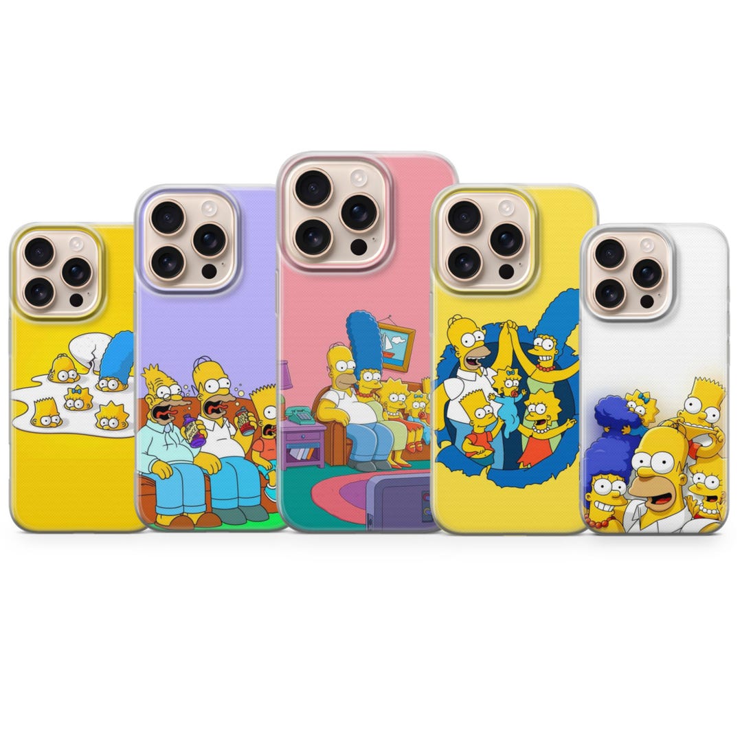 Simpsons Phone Case Bart and Homer Funny Cover for iPhone 17, 17pro, 16 ...