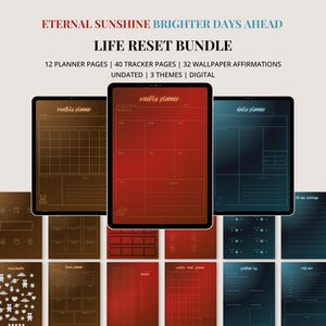 Eternal Sunshine Brighter Days Ahead Life Reset Bundle | Digital Planner, Trackers & Wallpapers | 3 Ariana Grande-Inspired themes