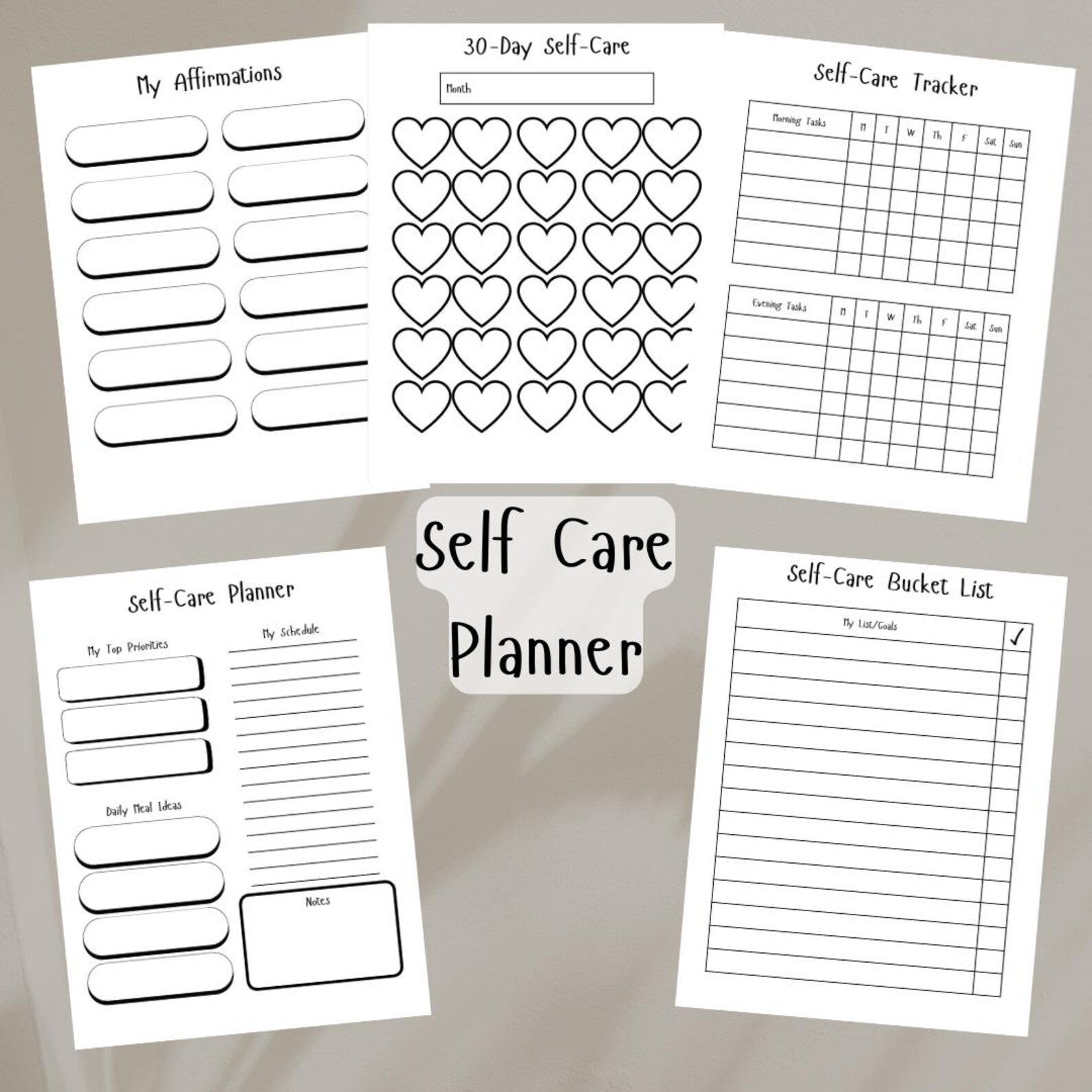 Self Care Planner Printable | Mood Tracker | Gratitude | Wellness ...