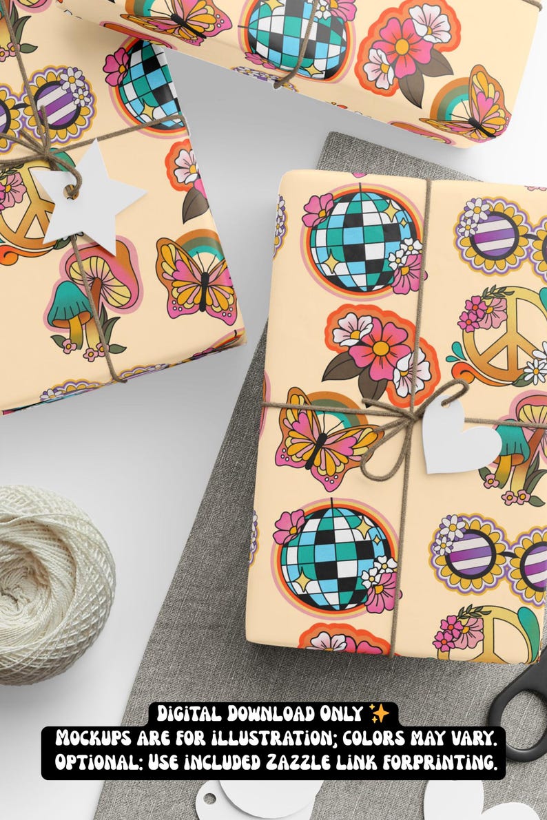 Groovy One Wrapping Paper – Printable Digital Download | Seamless Gift ...