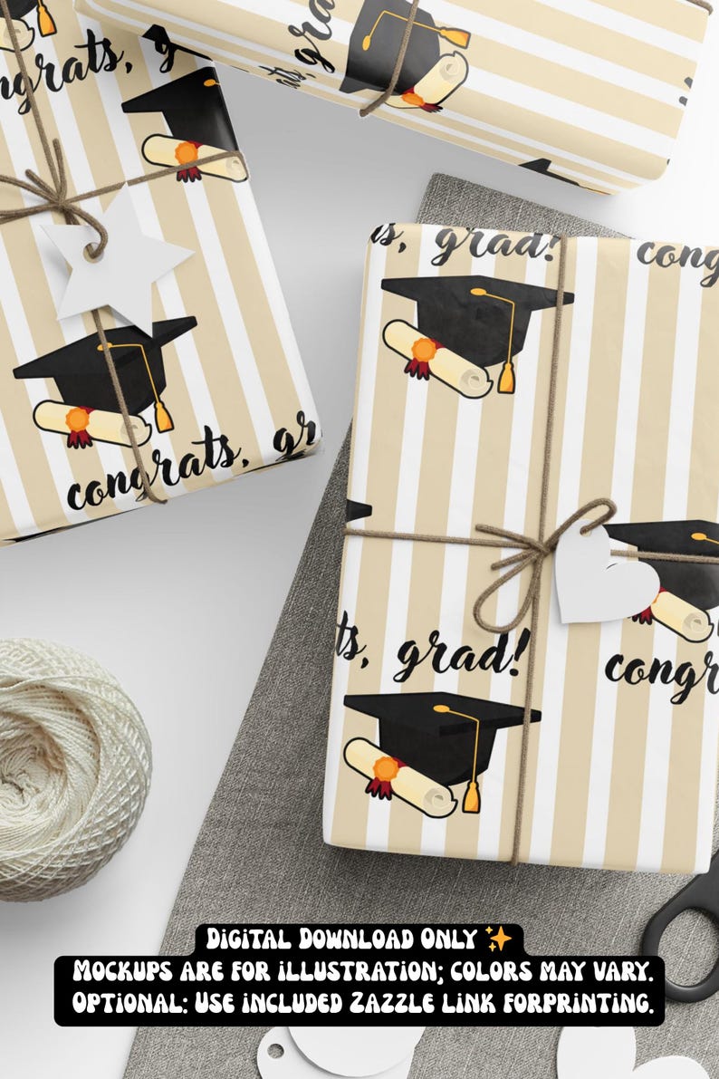 Striped Graduation Wrapping Paper PNG | Bold Stripe Gift Wrap ...