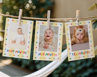 Fun to Be One Foto-Vorlage, monatliche Meilensteinkarten, 13x18 (digitaler Download)