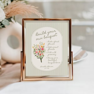 Skapa din egen bukettmall, blomsterskylt, utskrivbar möhippa och babyshower (digital nedladdning)