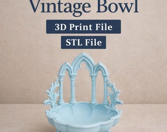 Archivo STL de recipiente para joyería vintage, soporte para joyería con impresión 3D, plato gótico para anillos, plato vintage para baratijas, organizador de joyas decorativo STL