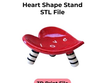 Soporte para anillos con forma de corazón, archivo STL, soporte para joyas con impresión 3D, decoración para San Valentín, bandeja con forma de corazón.