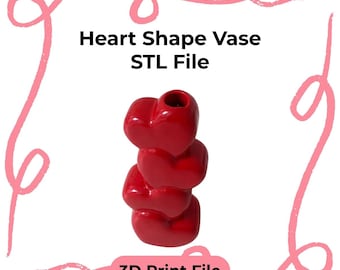Archivo STL de jarrón con forma de corazón / Jarrón moderno con forma de corazón imprimible en 3D / Decoración para San Valentín / Descarga digital