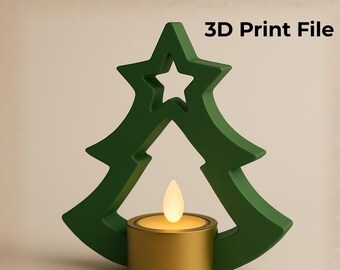 Portavelas para árbol de Navidad STL: sin soporte, liso y listo para imprimir