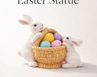 Cesta de conejito de Pascua STL, archivo de impresión 3D de conejo, decoración de Pascua STL, figura de conejo, descarga instantánea