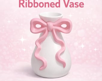 Archivo STL de jarrón con lazo, modelo de impresión 3D de jarrón con lazo, decoración para el Día de la Madre, jarrón imprimible para el hogar