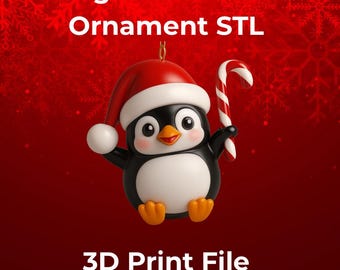 Penguin Christmas Ornament STL | Holiday Penguin | 3D Print File | Christmas Tree Decoration | Digital Download
