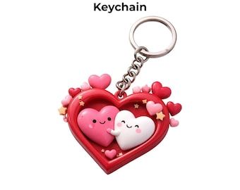 Llavero de corazón de San Valentín STL / Llavero de amor impreso en 3D / Archivo de regalo romántico