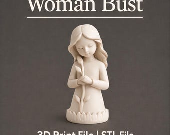 Rzeźba Matki i Córki w formacie STL, Minimalistyczny wydruk 3D popiersia kobiety, Emocjonalna statua dekoracyjna, Prezent dla Mamy, Nowoczesny wystrój domu w formacie STL