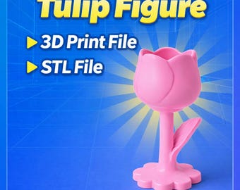 Portavelas de tulipán (archivo STL), modelo 3D para impresión de decoración floral de tulipán, portavelas floral (archivo STL), decoración floral para el hogar imprimible.