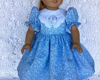 18 inch doll dress.  Baby blue floral.