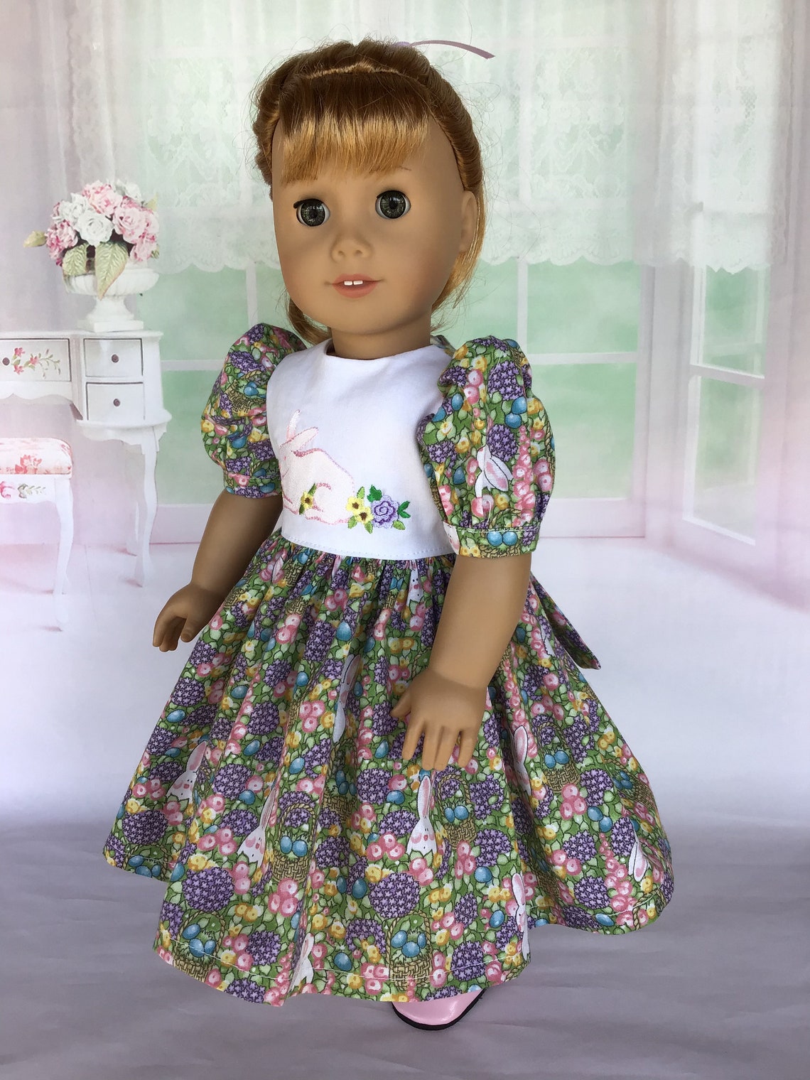 18 inch doll Easter dress. Fits American Girl Dolls. Daisy Etsy