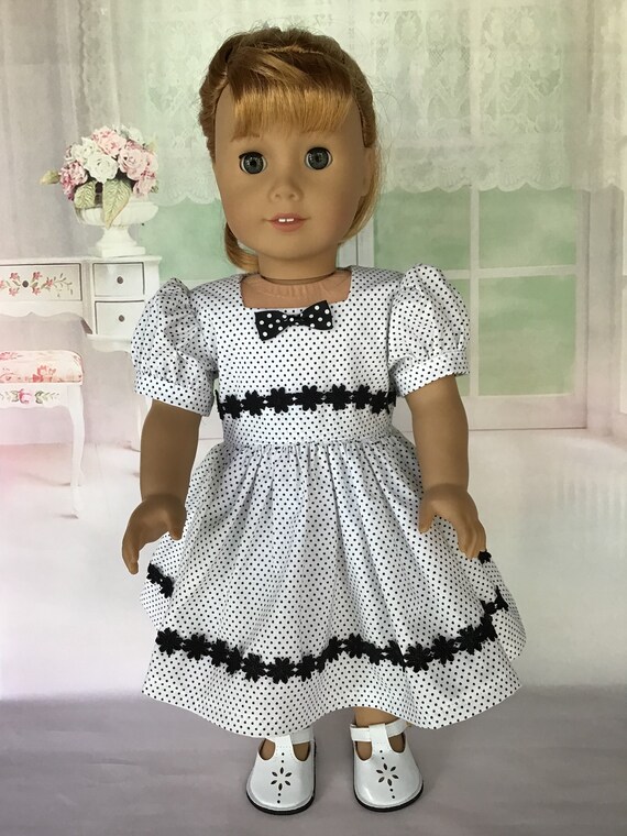 18 inch doll dress. Fits American Girl Dolls. Black and white | Etsy