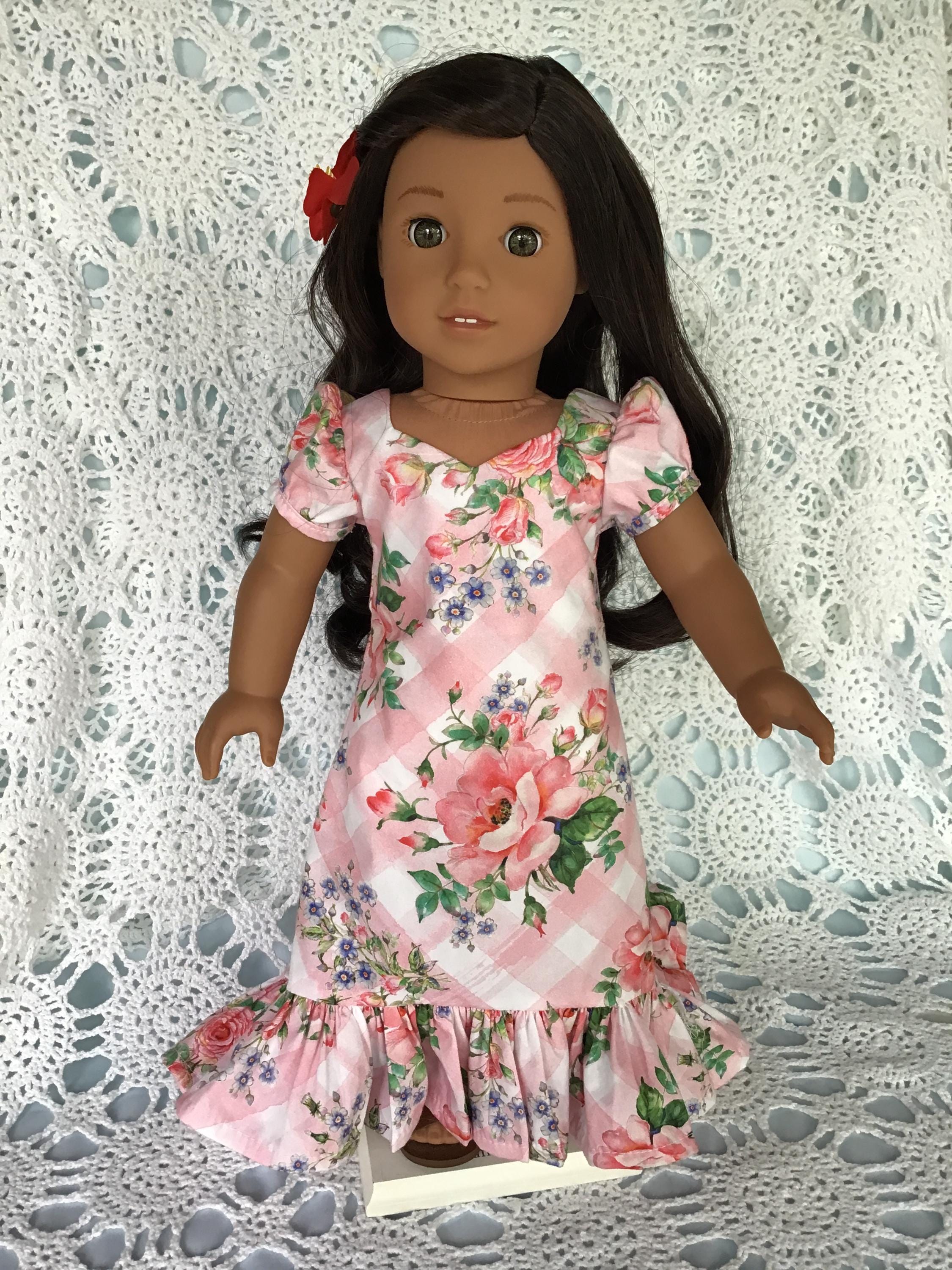 18 Inch Doll Holoku Fits American Girl Floral Cotton